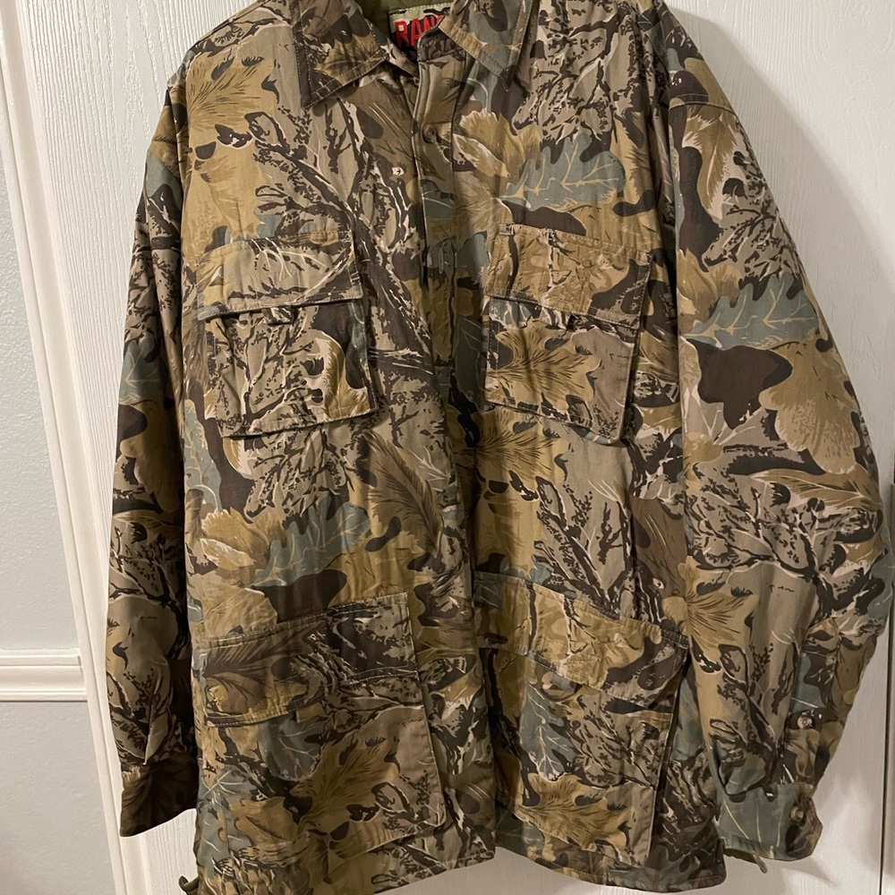 Mens Insulated Ranger Shirt Jacket, Camo, Hunting Shirt, XL, Pockets, Quilted.